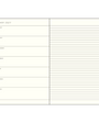 An off-white weekly planner insert page for January 2027, featuring a left column with daily headers from Monday to Sunday and a right column with lined writing space, shown on a plain white background.