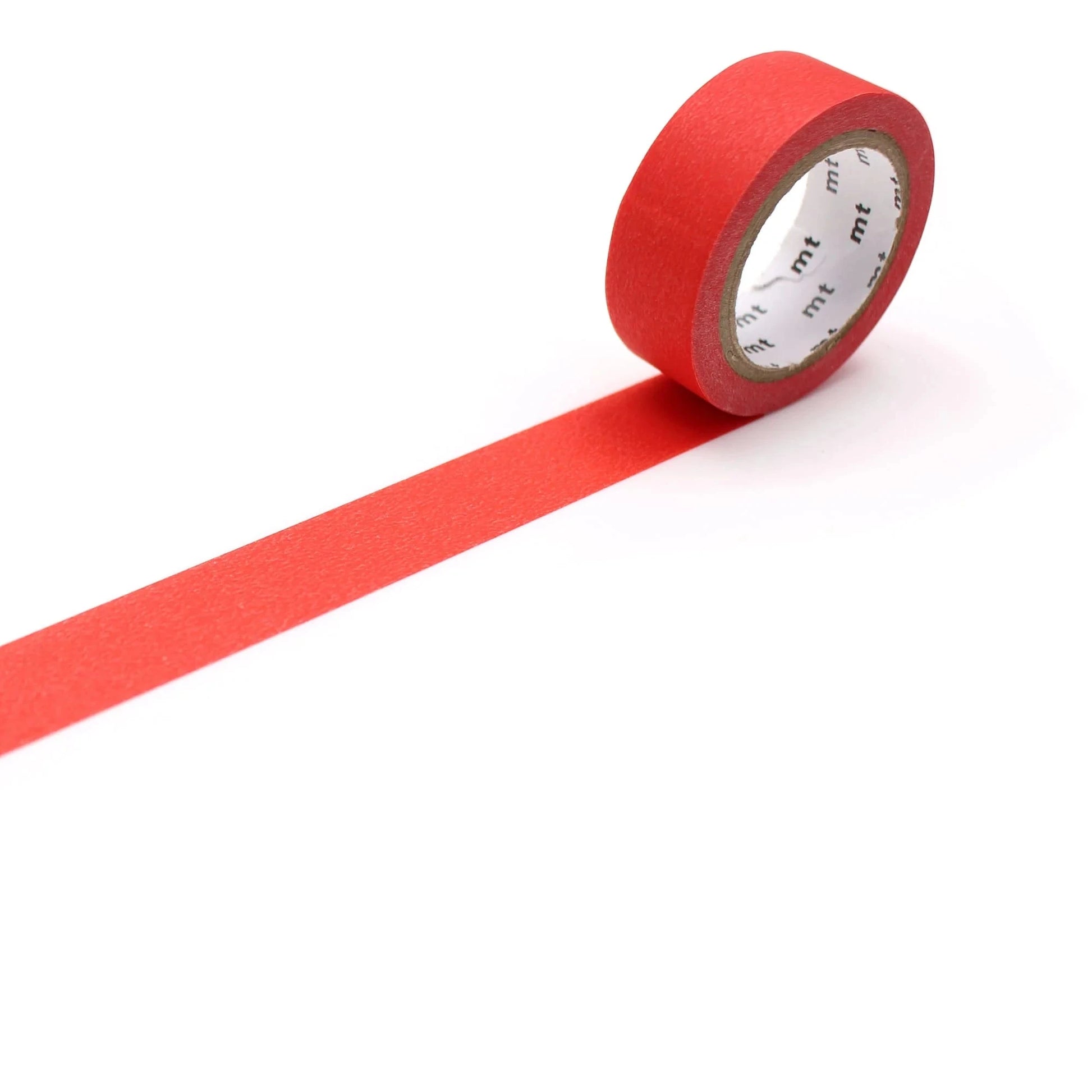 Red washi tape roll on a white background