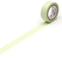 Roll of pastel leaf green tape on a white background
