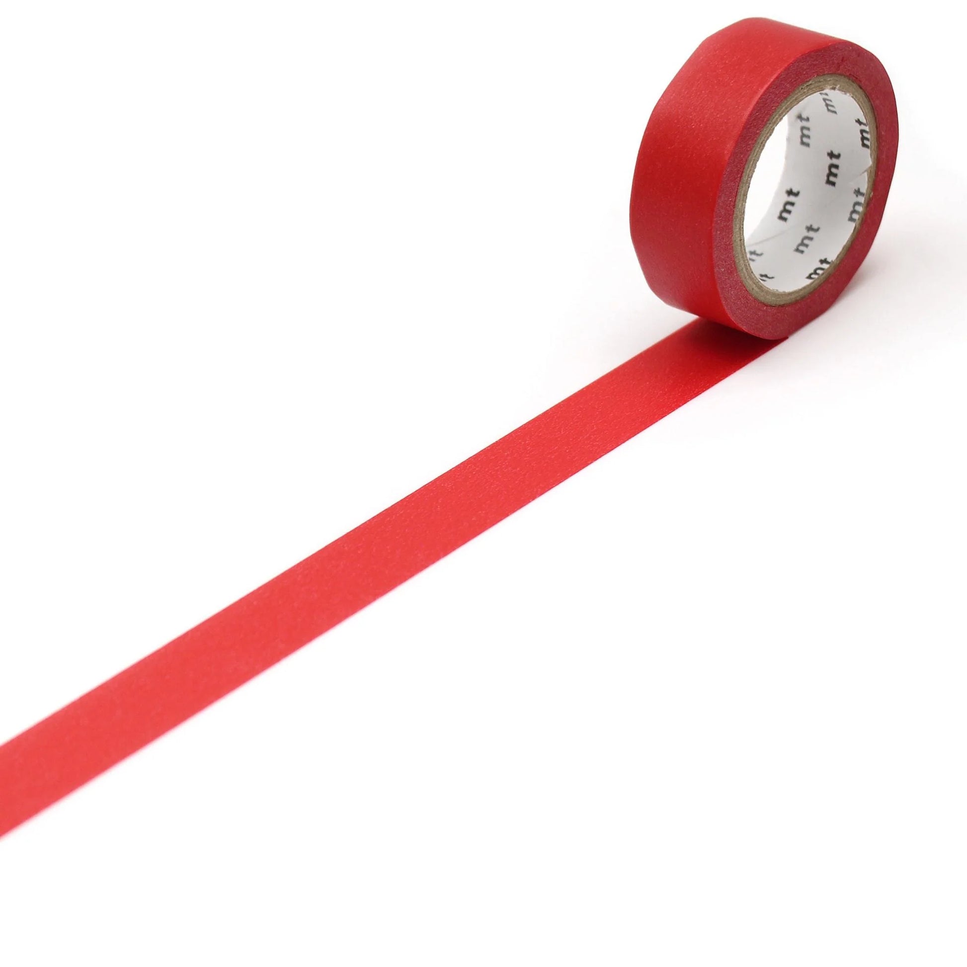 Red tape roll on a white background