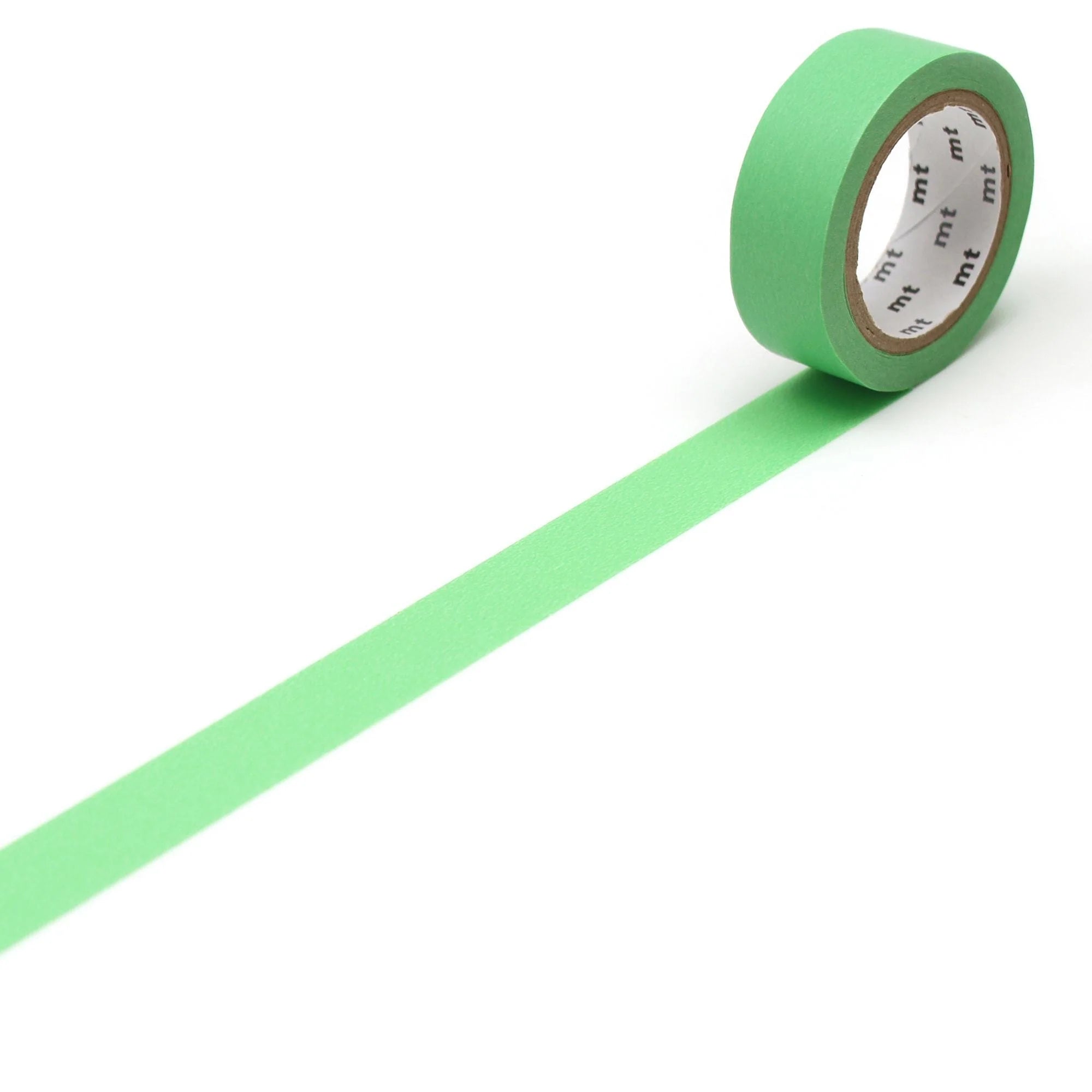 Wakamidori Green masking tape with a white label on a white background