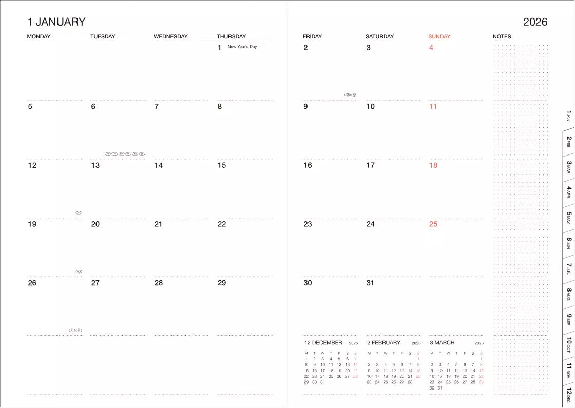 Mark's Tokyo Edge Pink Mountain Weekly Diary 2026