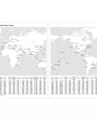 World time chart with world map on a white background