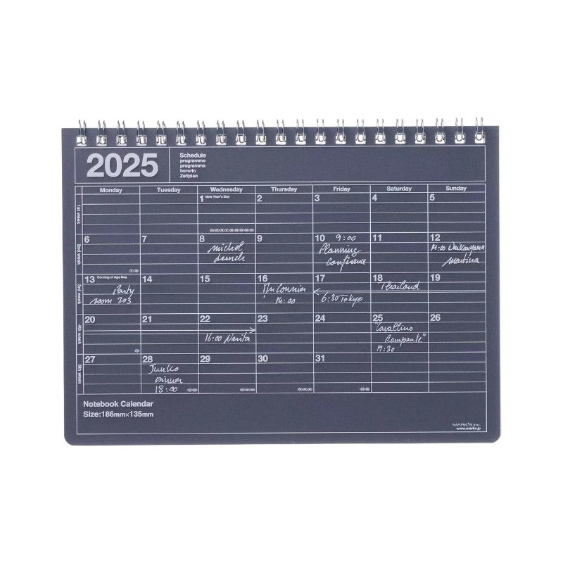 Marks Inc Small Calendar 2025 Black