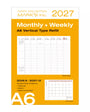 2027 diary collection refill with monthly and weekly layout on a white background