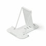 White metal phone stand on a white background
