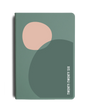 Green notebook with abstract shapes and 'TWENTY-TWENTY' text on a white background