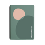 Green notebook with abstract shapes and 'TWENTY-TWENTY' text on a white background