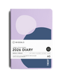Purple and blue diary with 'Migoals' branding on a white background