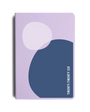 Purple notebook with abstract design and 'TWENTY-TWENTY-SIX' text on a white background