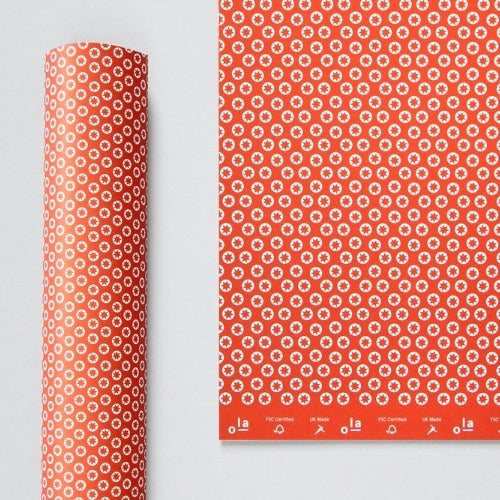 Red Tiny Stars Patterned Gift Wrap