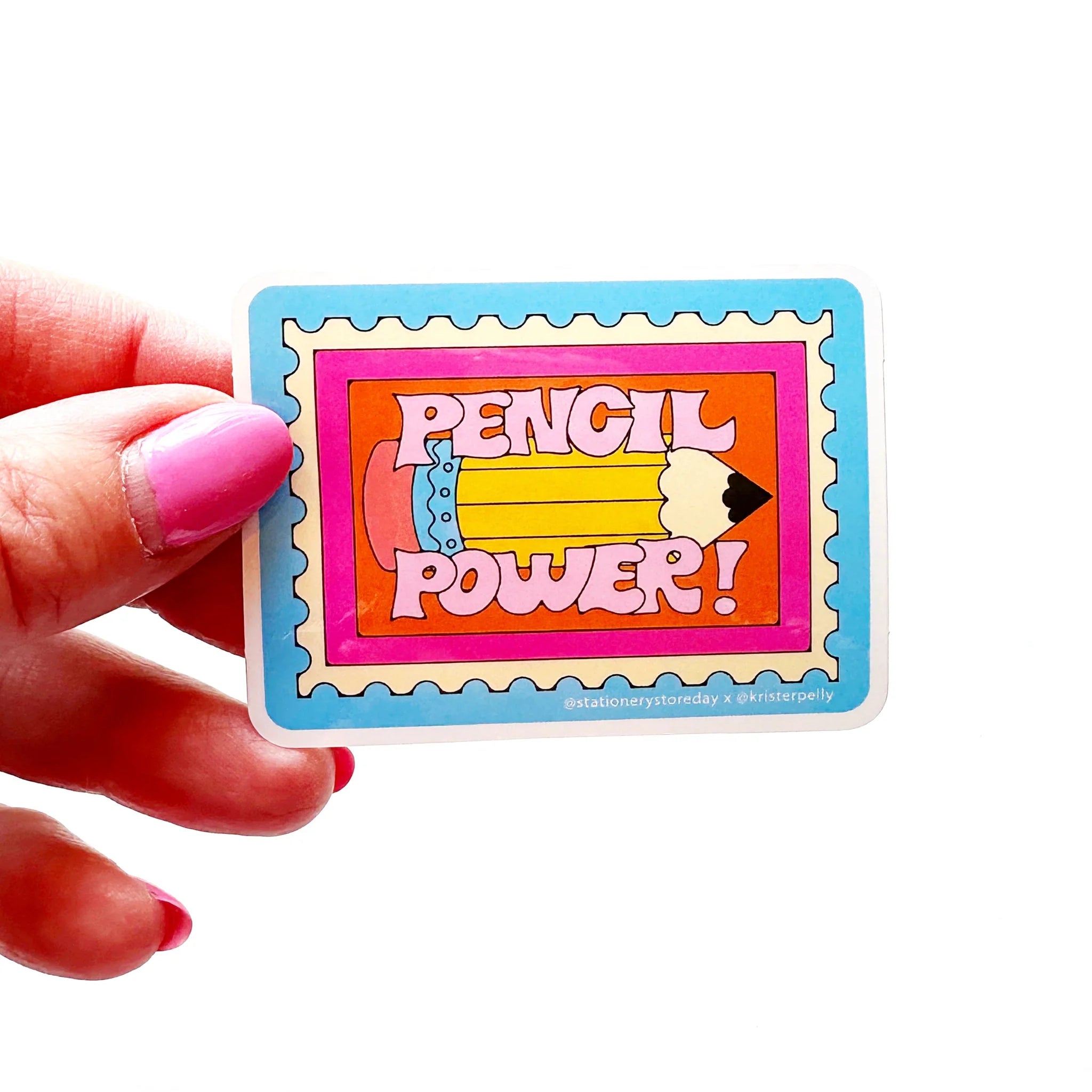 Stationery Store Day Pencil Power Vinyl Sticker