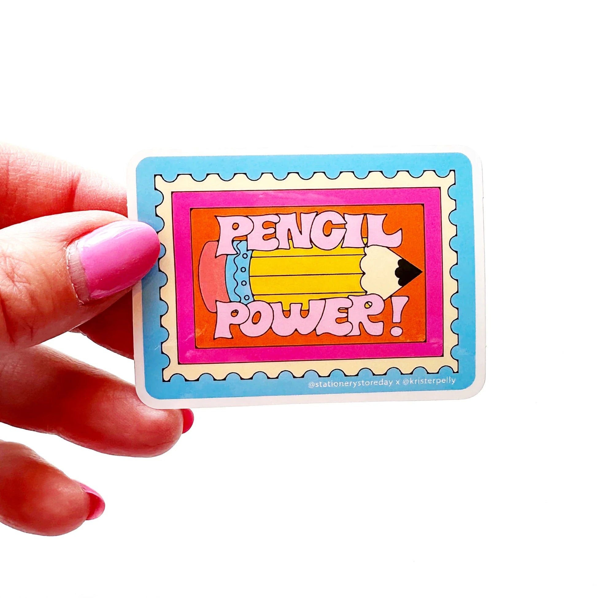 Stationery Store Day Pencil Power Vinyl Sticker
