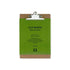 Green clipboard with brown clip holder on a white background