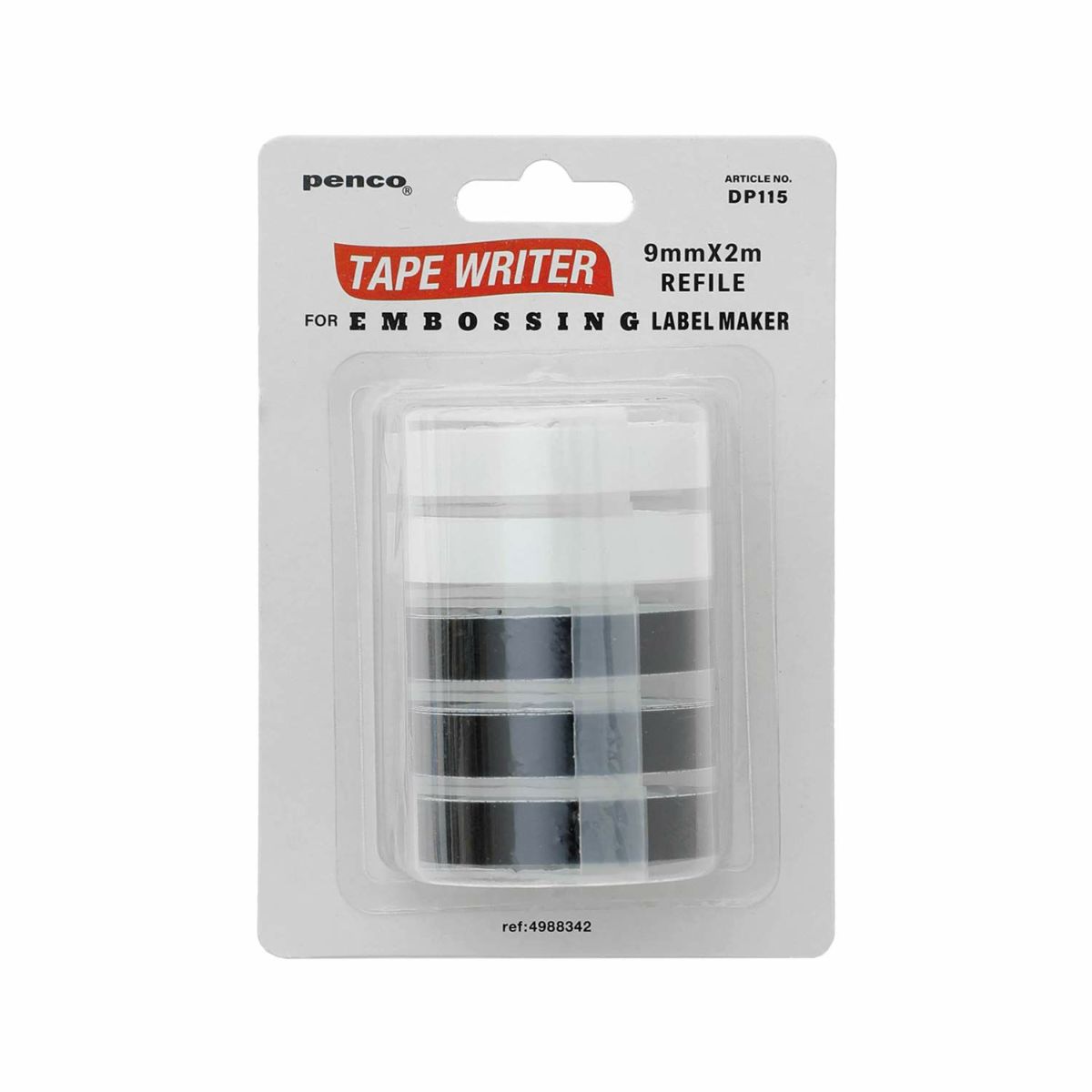 Penco Tape Writer refil packaging for embossing label maker on a white background