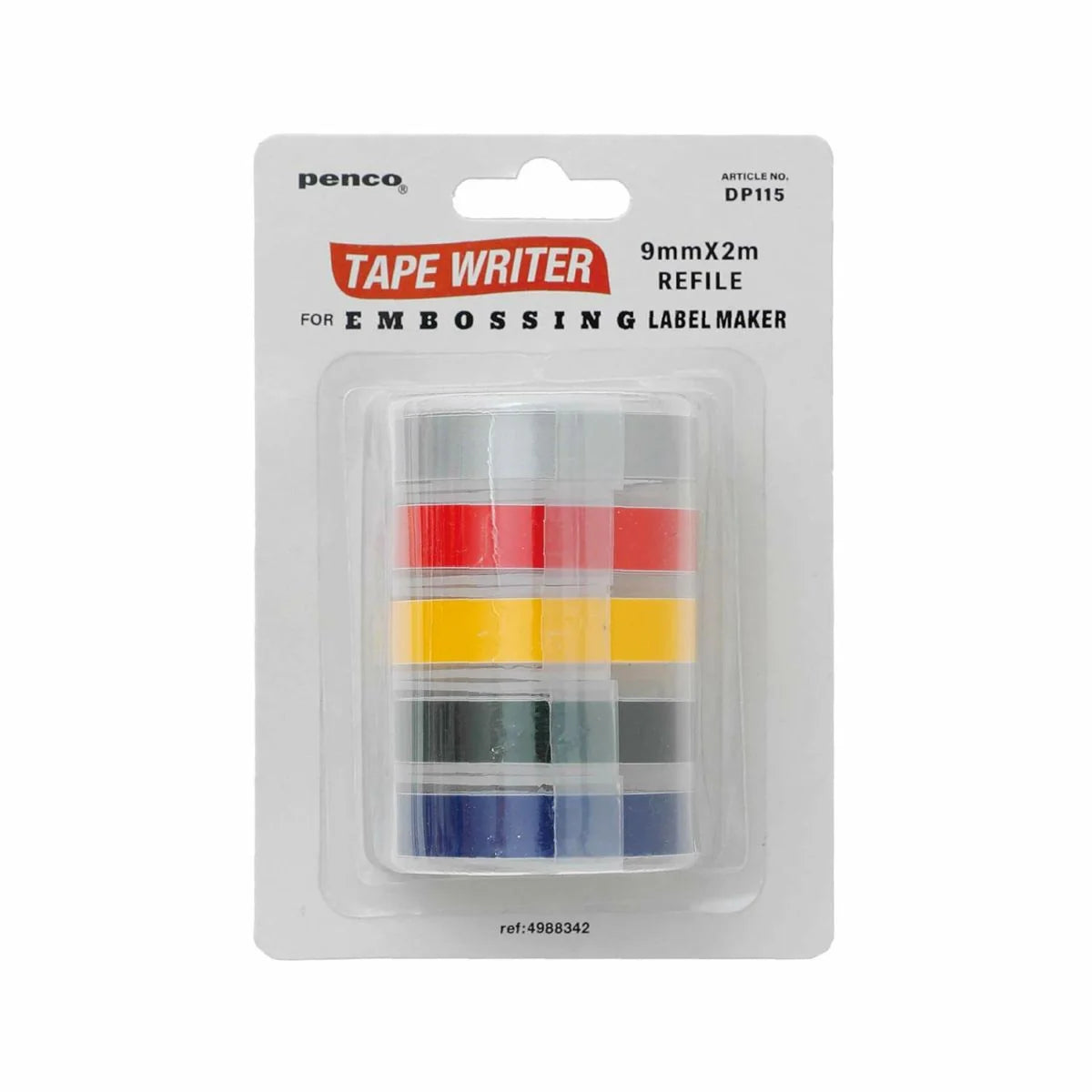 Penco Tape Writer refills packaging with colorful tapes on a white background