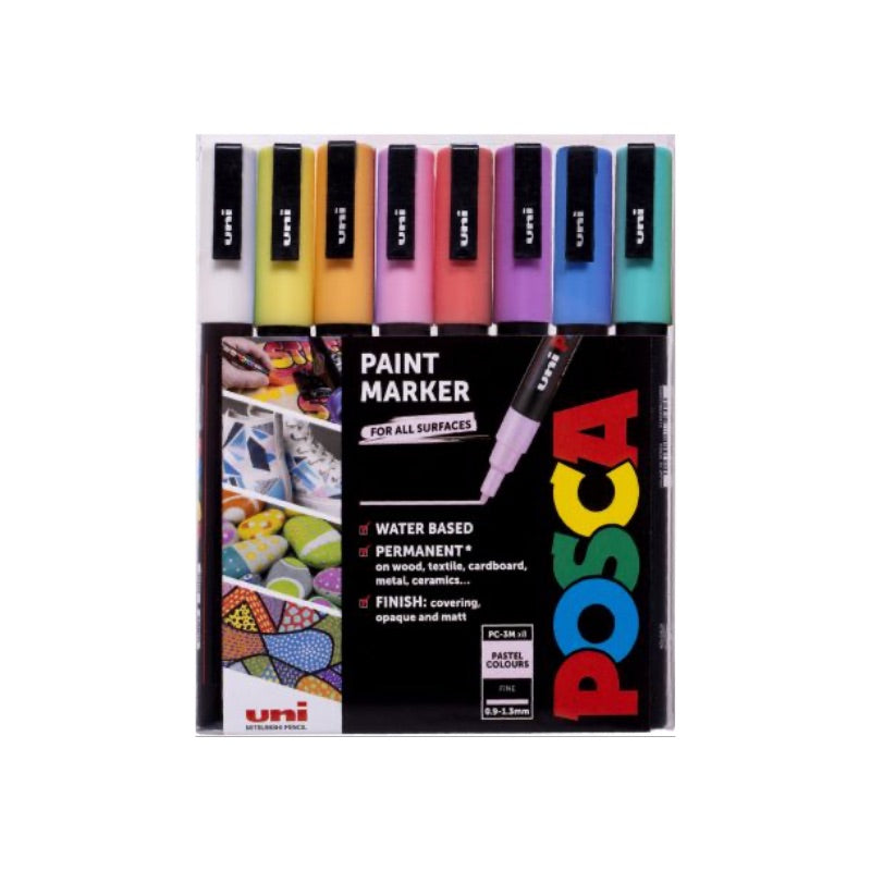 Posca PC-3M Pastel Pack of 8