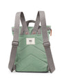 frost coloured backpack on a white background with grey straps