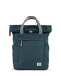 dark grey coloured backpack on a white background