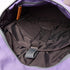 interior shot of lavender coloured backpack 
