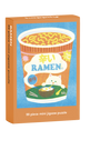 Ramen-themed mini jigsaw puzzle box with a cat illustration on a white background