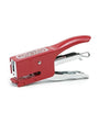 Red stapler on a white background