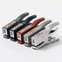 Set of staplers in various colors on a white background