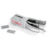 Metal staple gun with staples on a white background