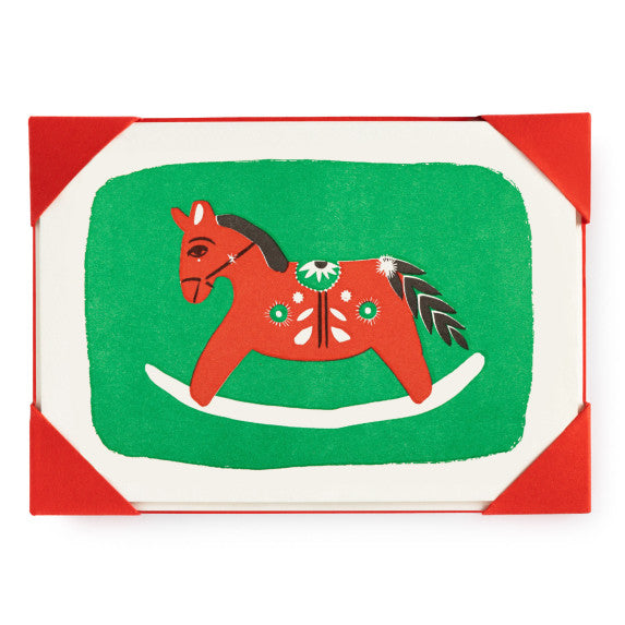 Rocking Horse Christmas Card Pack of 5 (A6)
