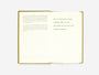 Open book with text on a white background