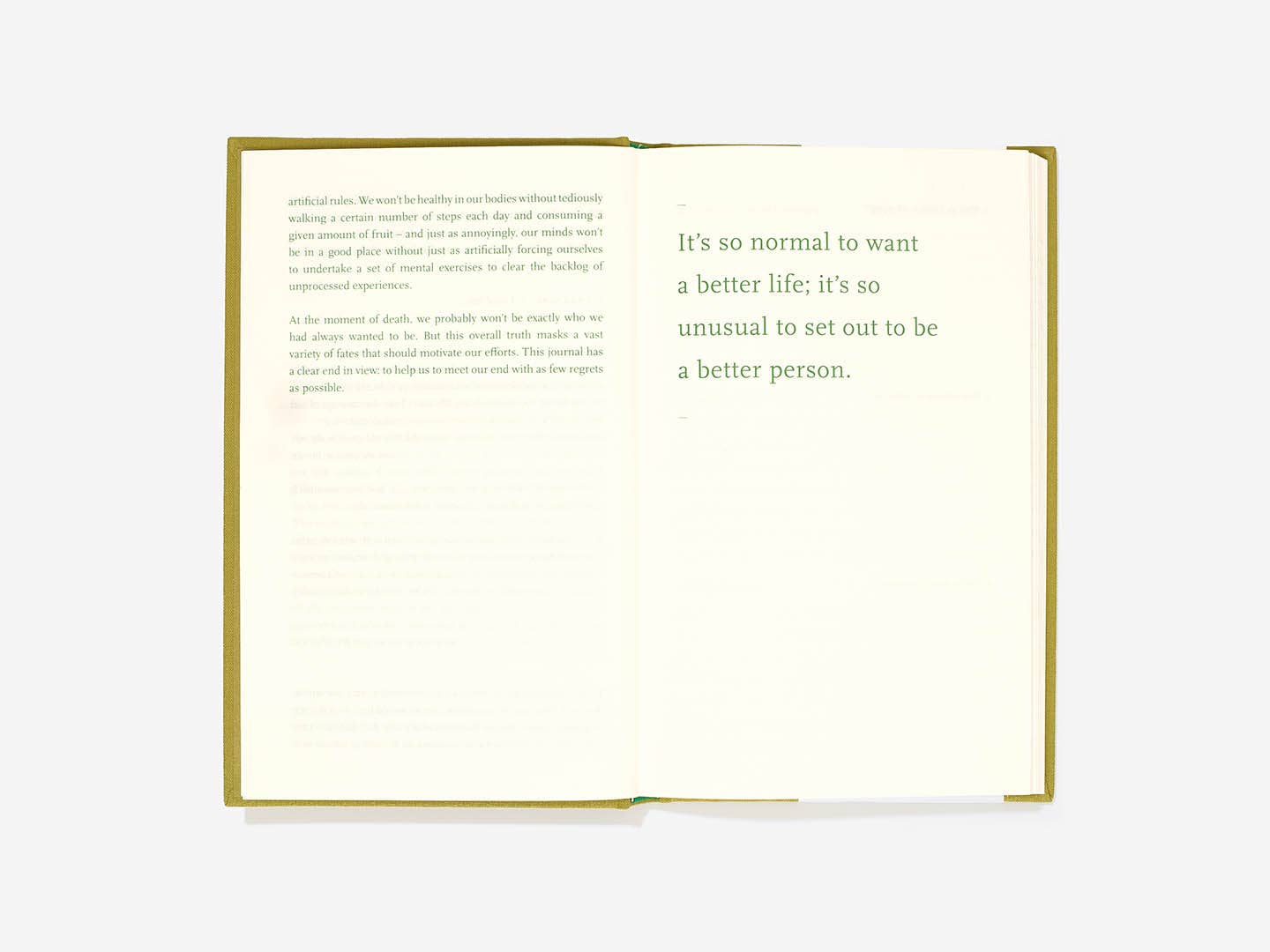 Open book with text on a white background