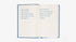 Open book with text on a white background