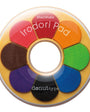 Colorful donut-shaped palette with Shachihata Irodori Pad branding on a white background