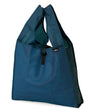 Blue tote bag with a visible brand logo on a white background