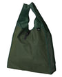 Green reusable shopping bag on a white background