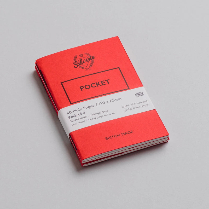 Silvine Original Pocket Notebook Pack of 3