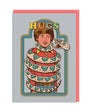 Snake Hugs Greeting Card with a person with a snake wrapped around them