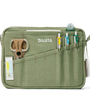 Green pouch with various tools and a visible brand logo on a white background
