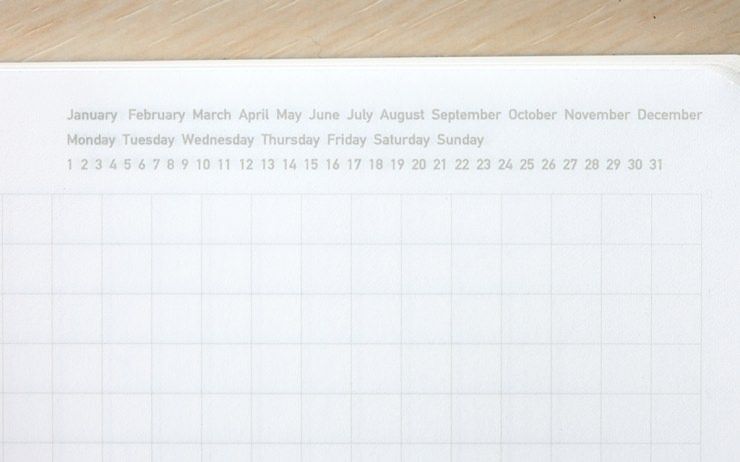 stalogy half year notebook planner text month day of the week and date