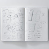 stalogy half year notebook example one of being used with diagrams of objects being designed plain paper
