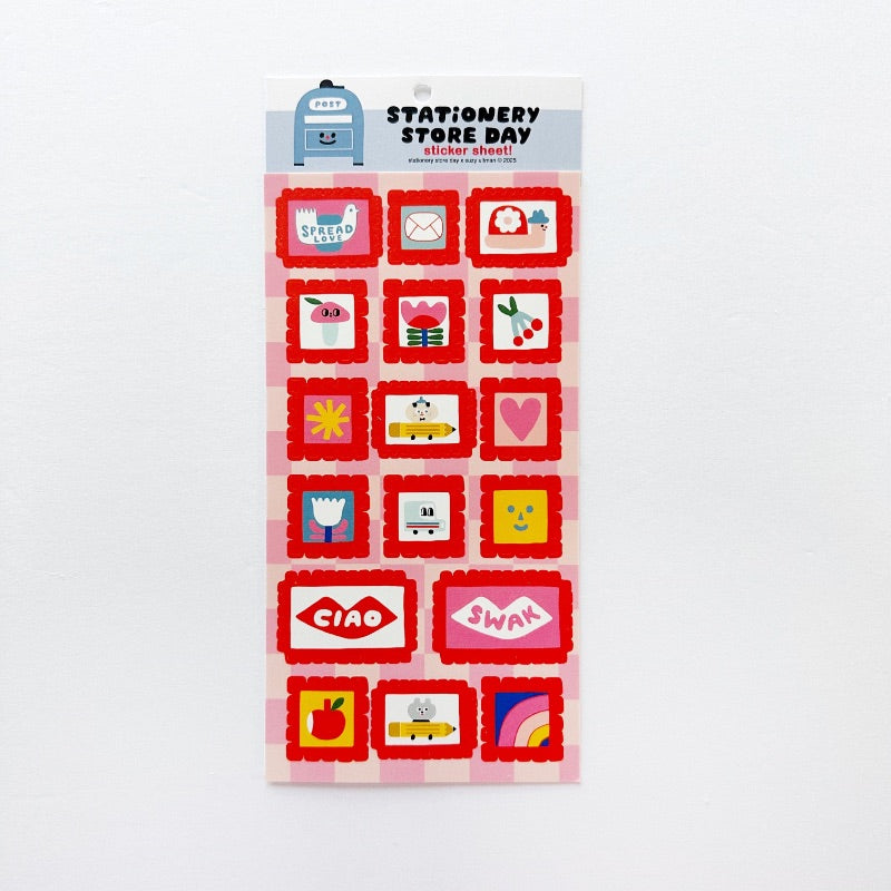 Stationery Store Day Suzy's Stamps Sticker Sheet