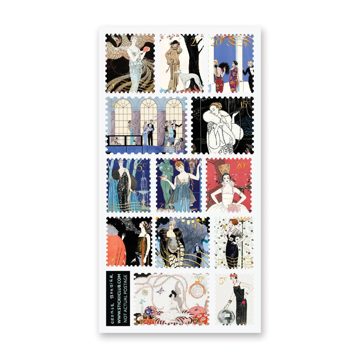 Stylish Soiree Stamps Sticker Sheet