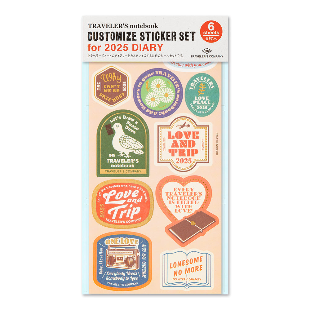 TRAVELER'S Notebook Customised Sticker Set for LOVE AND TRIP 2025