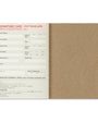 Departure card for travelers with a brown cover on a white background