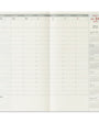 Wall calendar with a grid layout and monthly view on a white background