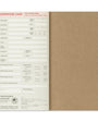 Traveler's notebook departure card on a white background