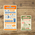 Two travel-themed posters on a wooden surface