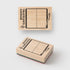 Two wooden stamps with 'Traveller's notebook' design on a white background