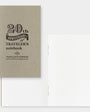 Beige notebook with '20th Anniversary of Traveler's notebook' text on a white background