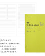Green notebook with 'TO DO & MEMO' on a white background